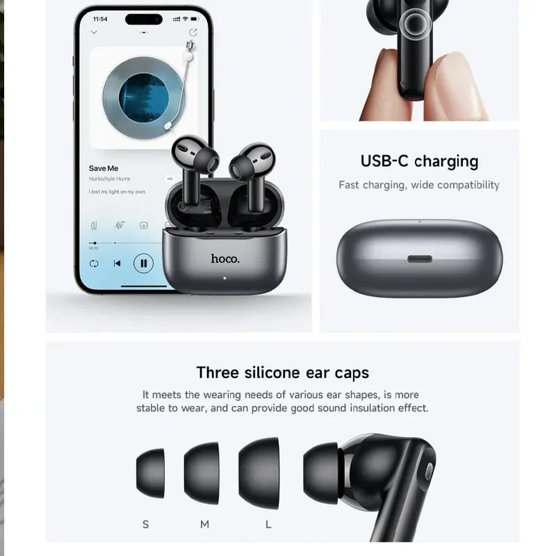 Picture of Hoco EQ27 Fun AI Translation Earbuds | ANC+ENC Noise Reduction | Supports 134 Languages