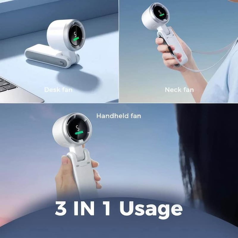Picture of Turbo Fan HandheldRechargeable Fan Portable Mini Hand Fan USB Rechargeable Foldable Hanging Neck Fan 3600mAh USB Mini Portable Small Turbo Fan