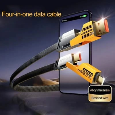 Picture of CASIFY CU05 65W 4 in 1 65W Fast Charging Cable USB To Type C PD Cable Fast Charger Mobile Phone Cable 65W Fast Charging Cable Type C to C Usb To C To iPhone Cable
