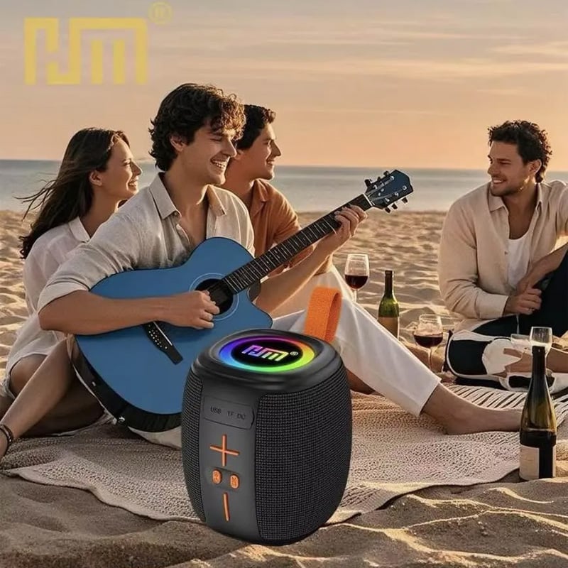 Picture of HM-805 Portable Bluetooth Speaker RGB Light | Bluetooth 5.3 | IPX4 Waterproof | TWS Pairing | Powerful Sound