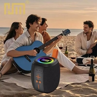 Picture of HM-805 Portable Bluetooth Speaker RGB Light | Bluetooth 5.3 | IPX4 Waterproof | TWS Pairing | Powerful Sound