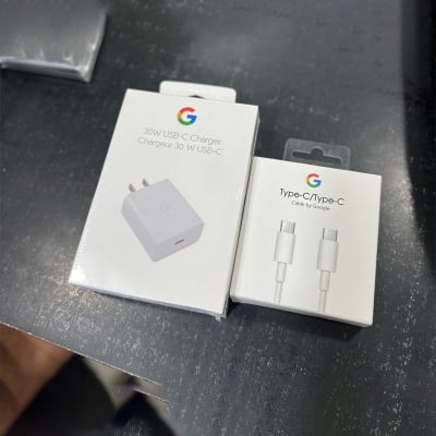 Picture of 100% Google 30W USB-C Charger Fast Charging Pixel Phone Charger Adapter and Type C To Type-C PD Cable Compatible with Google Products and Other USB-C Devices