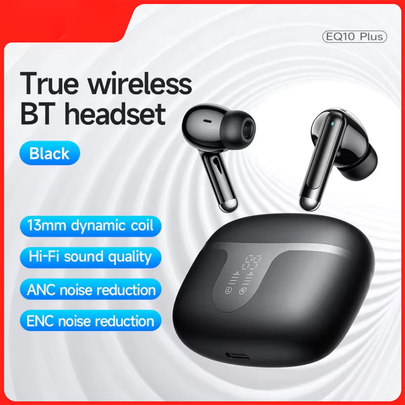 Picture of Hoco EQ10 Plus Harmony ANC + ENC TWS Earbuds | Bluetooth 5.4 | 13 mm Drivers | 7 H Playback (6 H ANC) | 300 mAh LED Display Case | Dual‑Device Pairing | Auto‑Pair | Touch Volume Slide | Type‑C Charge | IPX5