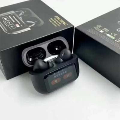Picture of Airpods A9 Pro Touch Screen Display with ANC ENC TWS Earbuds - Black