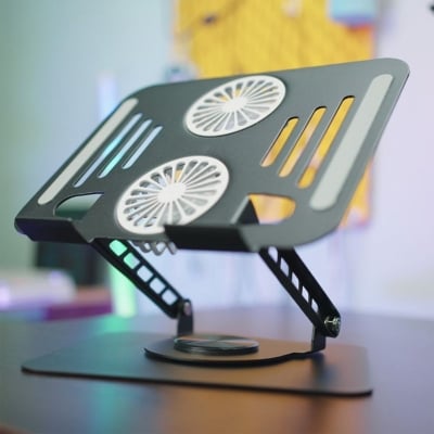 Picture of 360 Degree rotation notebook and laptop stand with cooling fan