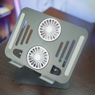 Picture of 360 Degree rotation notebook and laptop stand with cooling fan