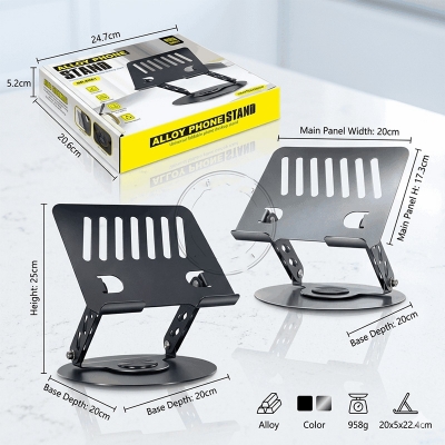 Picture of S961 Foldable Premium Alloy Laptop Stand Price in BD - Gray 