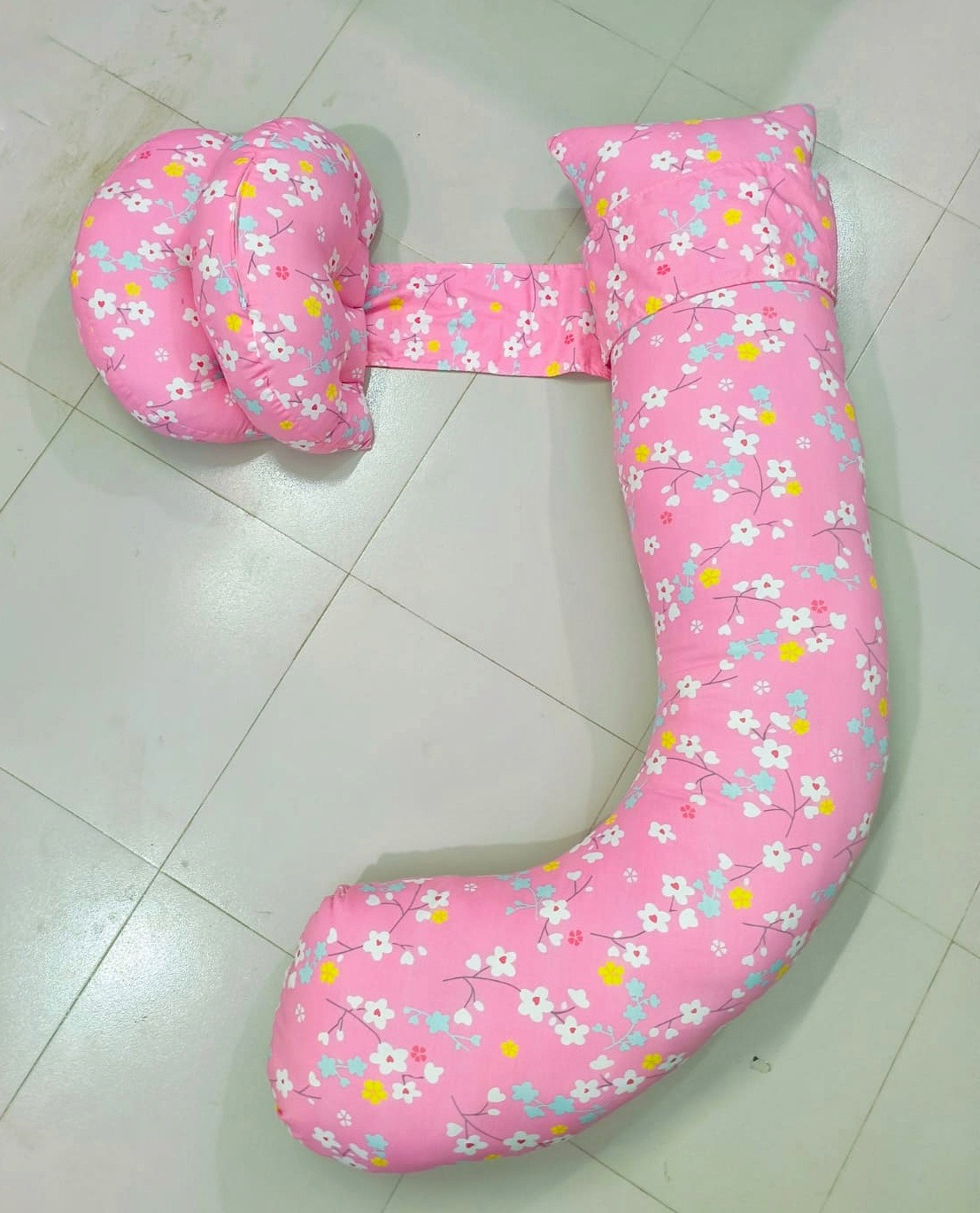Picture of 3 Part Pregnant Women Sleeping Belly Support Pillow On The Side U Shape Body Pillow, Best Pregnancy Pillow, Belly Support Pillow (Pink 3Part Pillow)