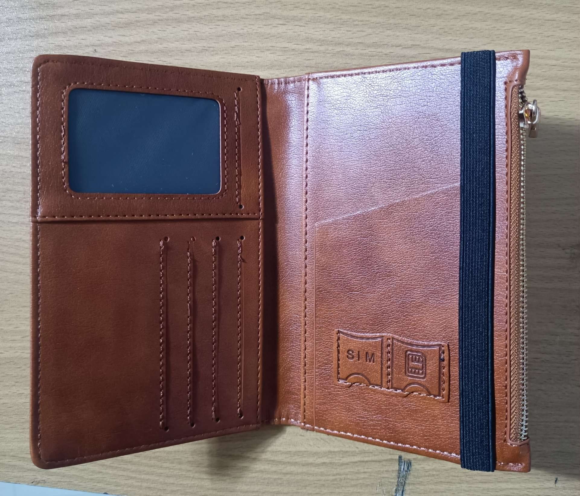 Picture of Multifunction Passport Cover PU-Leather Fashionable Passport Bag Passport Holder Frosted PU Leather Travel Bag Wallet Ticket Holder Organizer Case with Zipper ( Free Delivery )