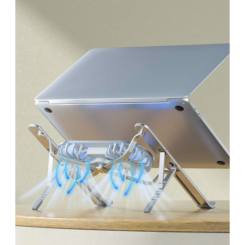 Picture of S400 Aluminium laptop stand with cooling fan - Silver 