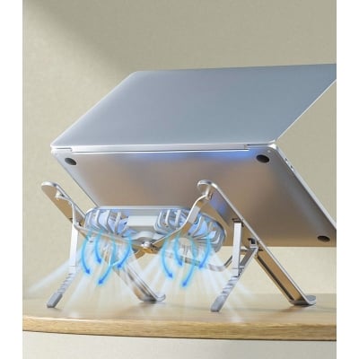 Picture of S400 Aluminium laptop stand with cooling fan - Silver 