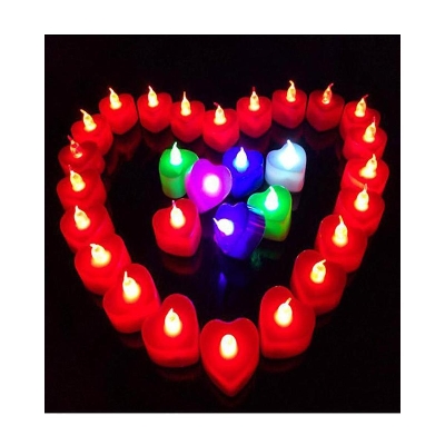 Picture of LED Heart Shaped Candle Light - 3Pcs - Multicolor
