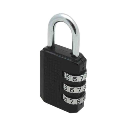 Picture of Combination Lock for Bag - Silver and Black - Black