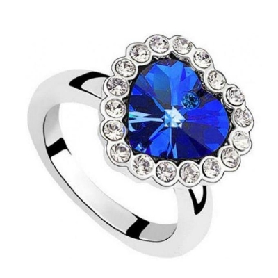 Picture of Silver and Blue Zinc Alloy Finger Ring for Women(Null)
