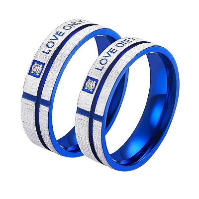 Picture of Blue Zircon Finger Rings for Couple