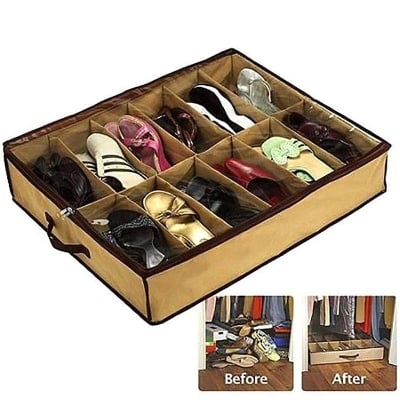 Picture of Space Saving Shoe Rack - Brown