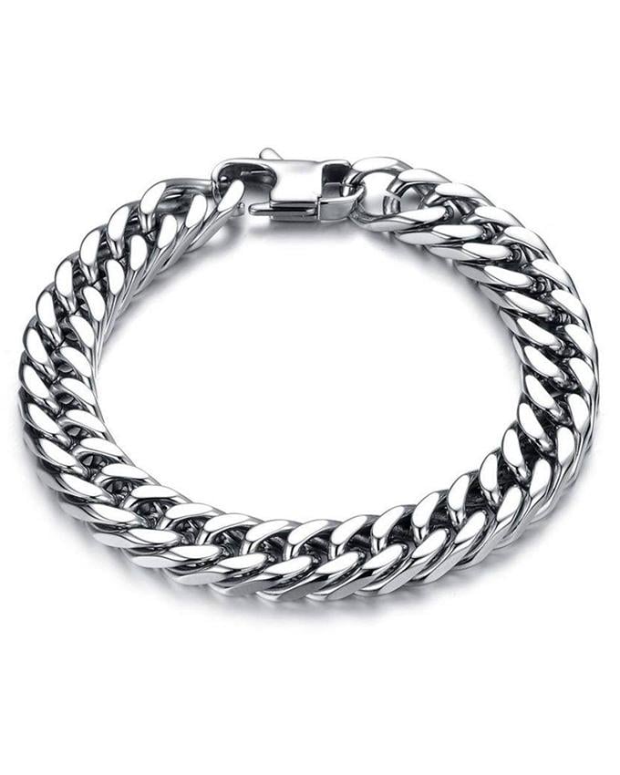 Picture of Fashion Punk Style Men\'s Classical Biker Chain Bracelet - Silver