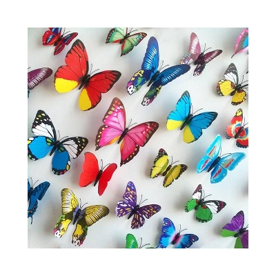 Picture of Butter Fly Wall Sticker Plastic Made- 12 pic - Multi Color