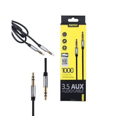 Picture of 3.5Mm Aux Rm-L100 Male To Male Stereo Audio Cable - Black
