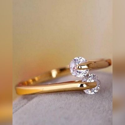 Picture of Plated Twin Zircon Finger Ring(Null)
