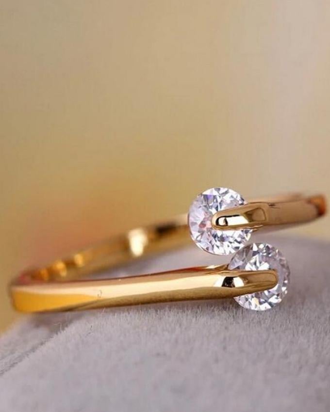 Picture of Plated Twin Zircon Finger Ring(Null)