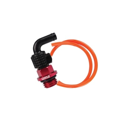 Picture of UMA RACING PRESSURE RELIEF ENGINE BYPASS GRENADE 90 DESIGN with BREATHER TUBE  HONDA/YAMAHA - RED