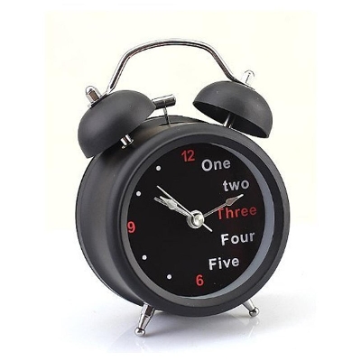 Picture of Double Bell Desk Table Alarm Clock - Black - Wall Clock - wall clock
