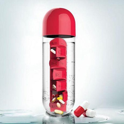 Picture of Pill & Vitamin Organizer Water Bottle - Multi