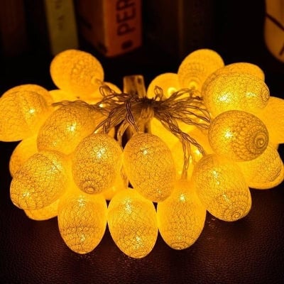 Picture of Cotton Easter Egg String Lights LED Fairy Lights 20 LED