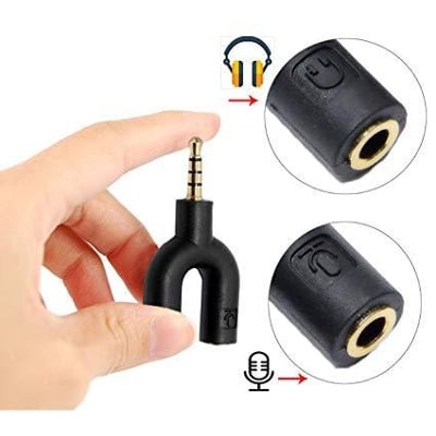 Picture of Music Listening Dual Splitter 3.5mm Audio Converter - Black