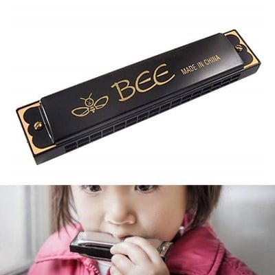 Picture of Bee Mouth Organ for Children 48 Holes Metal Bee - Black