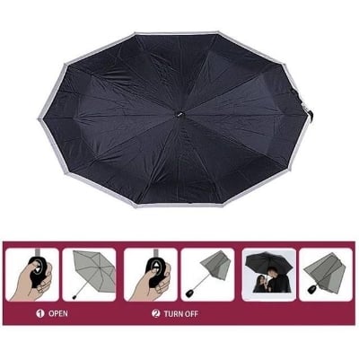 Picture of Black Automatic Folding Umbrella - Black