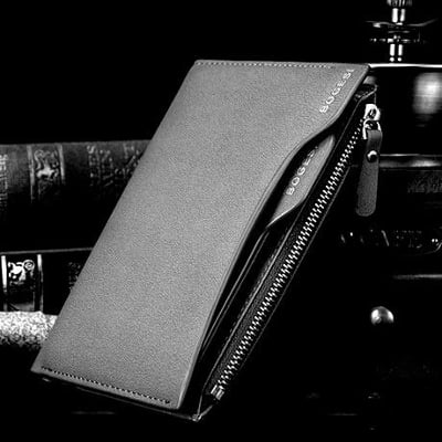 Picture of Luxury Fashion Leather One Zip Coin Leather Wallet & Card Holder - Black