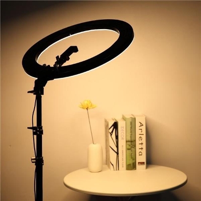 Picture of Ring Light Photo Studio Camera Makeup Ring Light Phone Video Live Light Lamp With Tripod - Black