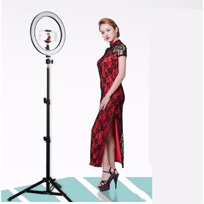 Picture of Camera Makeup Ring Light Phone Video Live Light Lamp with Tripod - Black
