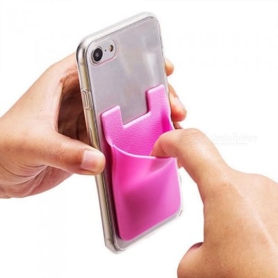 Picture of Universal Sticky Phone Wallet Silicone Self Adhesive Card Pocket Covers - Multicolour -2Pcs