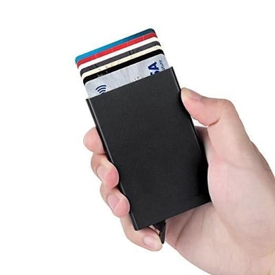 Picture of Aluminium Credit Card Holder Stainless Steel - Wallet For Men - Money Bag For Men - মানি ব্যাগ - Wallet For Men - Black