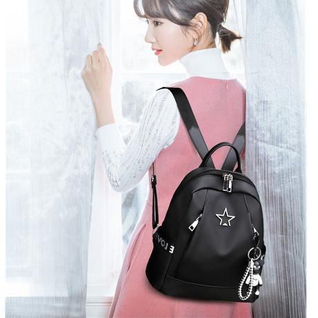 Picture of Fashion Oxford Women School backpack(without Doll) with Headphone Hole - Black