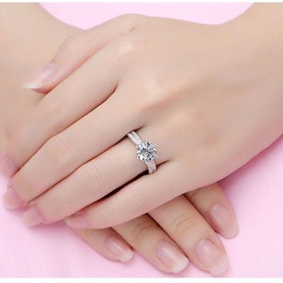 Picture of European and American Fashion Engagement Finger Ring for Women(Null) - Silver
