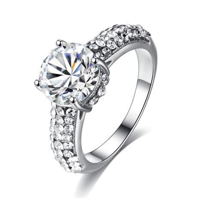 Picture of Love Crystal Woman Finger Ring(Null) - Silver