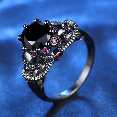 Picture of Luxury Design Silver Alloy Finger Ring for Women(Null) - Black