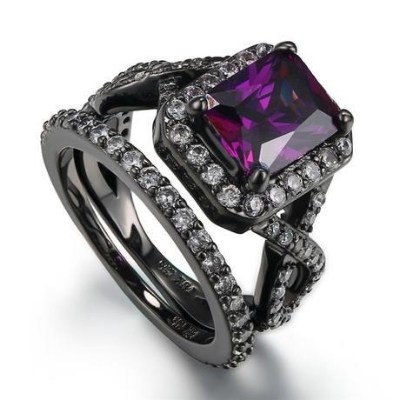 Picture of Black Luxury Design Alloy Finger Ring for Couple(Null) - Black
