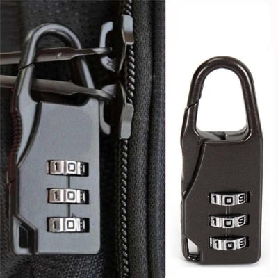 Picture of Mini Luggage Suitcase Security Padlock Password Lock - Black