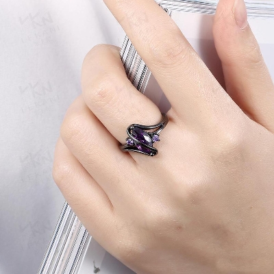 Picture of Black Luxury Design Trendy Finger Rings for Women(Null) - Black