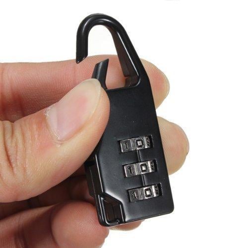 Picture of 3 Digit Mini Luggage Suitcase Security Padlock Password Lock - Black