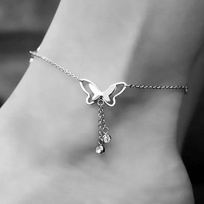 Picture of Acrylic Women Crystal Anklet(Null) - Silver