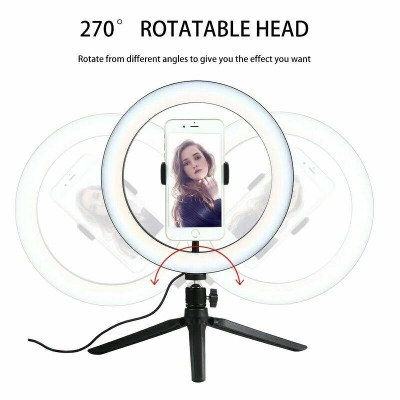 Picture of Mini Tripod Stand with 10 Inch 10 Inch Ring Light set for Vedio Live set for Vedio Live - Black