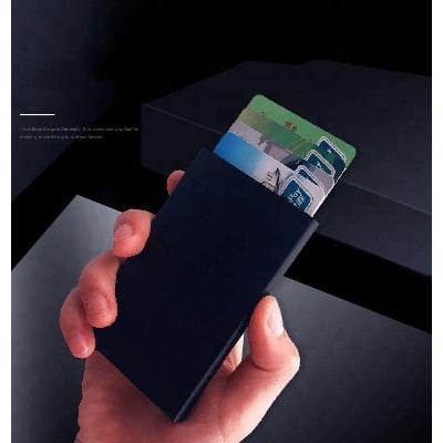 Picture of Aluminium Credit Card Holder Stainless Steel - Black