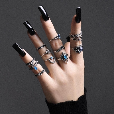 Picture of 13 Pcs Silver Finger Ring for Woman(Null) - Silver