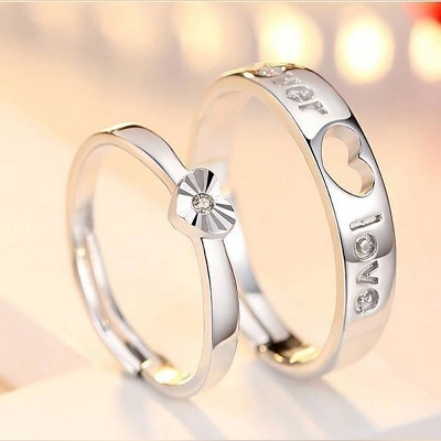 Picture of Love Crystal Couple Finger Ring(Null) - Silver